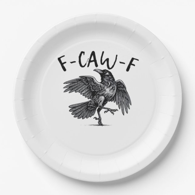 F Caw F Crow Retro Classic Style Pappteller (Vorderseite)
