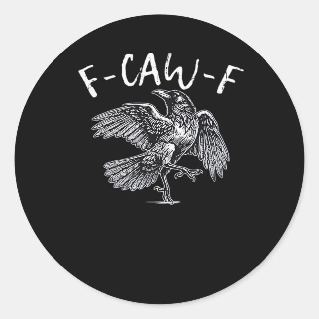 F-Caw-F Crow Retro Klassiker Runder Aufkleber (Vorderseite)