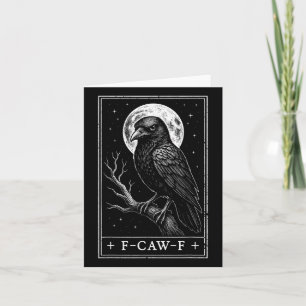 F-caw-f Crow Tarot Card Funny Gothic Halloween Vin Karte