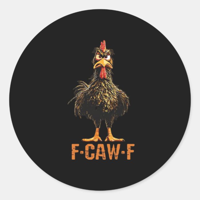 F-Caw-F Einfach Sauber Runder Aufkleber (Vorderseite)