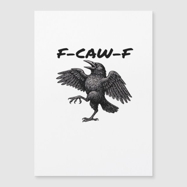 F-Caw-F Essential Vintage Grafik Magnetkarte (Vorderseite)