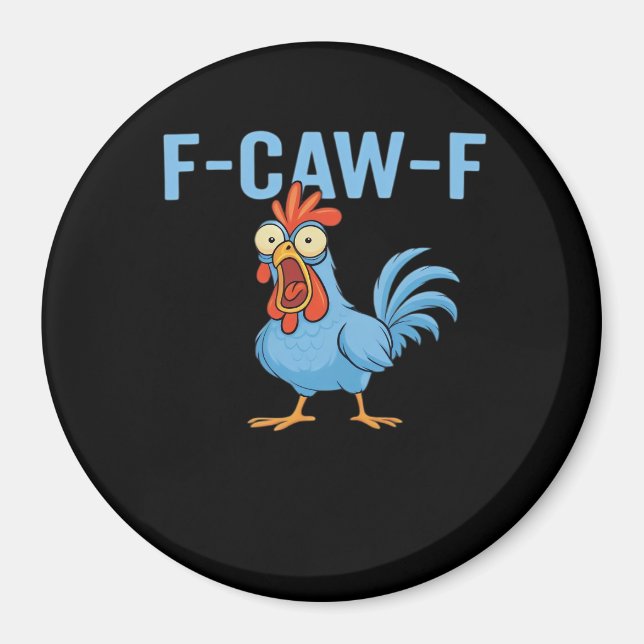 F-Caw-F Fluchende Huhn im klassischen Retro-Stil Magnet (Vorne)