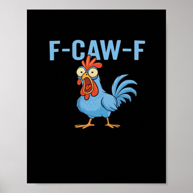 F-Caw-F Fluchende Huhn im klassischen Retro-Stil Poster (Vorne)
