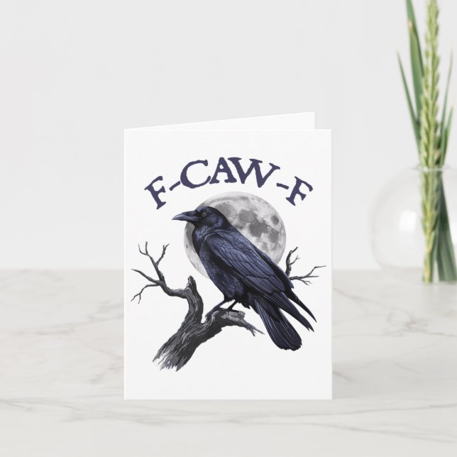 F-caw-f Funny Black Bird Black Crow Karte (Vorderseite)