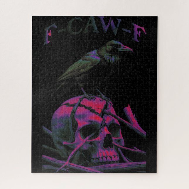F-Caw-F Funny Black Crow Bird Puzzle (Vertikal)