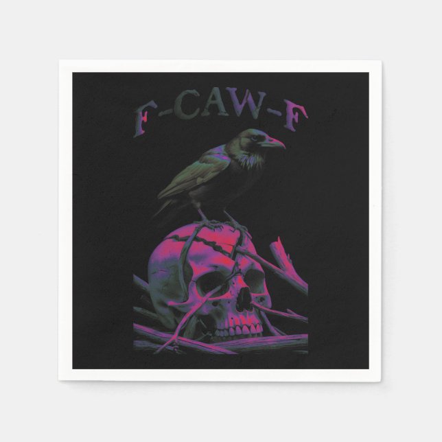 F-Caw-F Funny Black Crow Bird Serviette (Vorderseite)