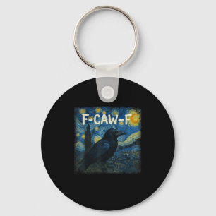 F-caw-f Funny Black Crow Starry Night Van Gogh Art Schlüsselanhänger