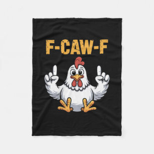 F-caw-f Funny Chicken Cartoon Spaß Vibe For Men A Fleecedecke