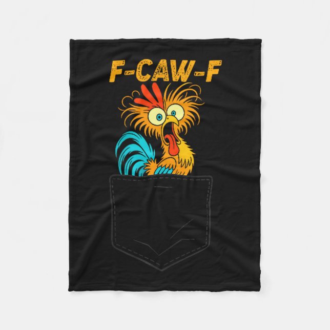 F-caw-f Funny Chicken Cket Humor Quote Rooster Mem Fleecedecke (Vorderseite)
