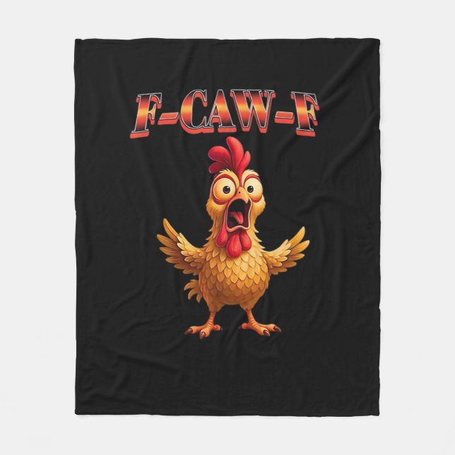 F Caw F Funny Chicken Classic Aesthetic Design Fleecedecke (Vorderseite)