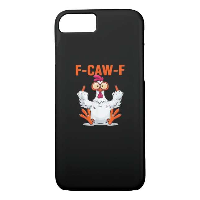 F Caw F Funny Chicken Classic Minimal Clean Case-Mate iPhone Hülle (Rückseite)