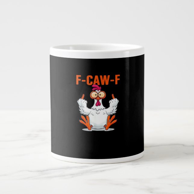 F Caw F Funny Chicken Classic Minimal Clean Jumbo-Tasse (Vorderseite)