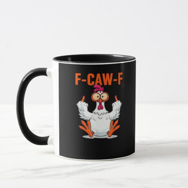 F-Caw-F Funny Chicken Classic Minimal Clean Tasse (Links)