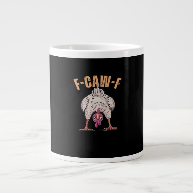 F Caw F Funny Chicken Classic Retro Cool Style Jumbo-Tasse (Vorderseite)