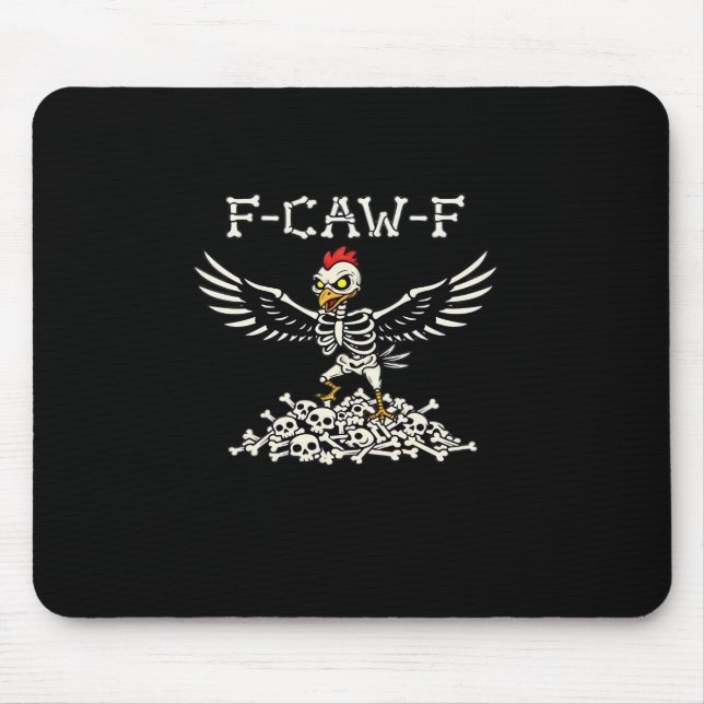 F-Caw-F Funny Chicken Halloween Cool Unique Mousepad (Vorne)