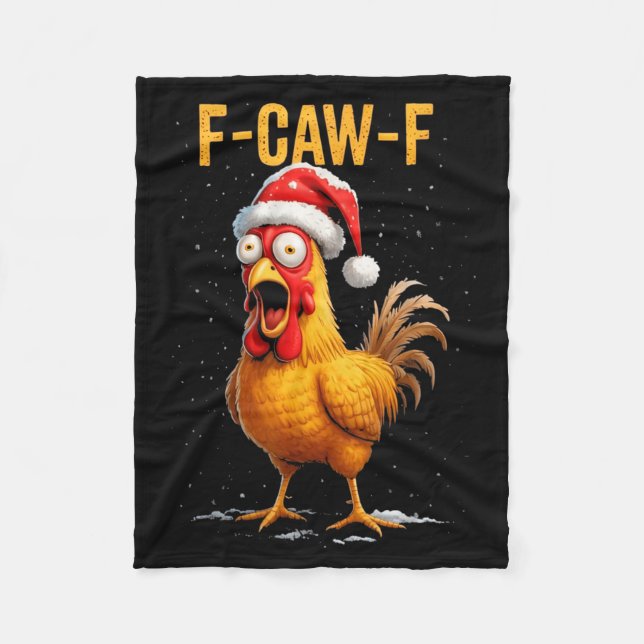 F-caw-f Funny Chicken Humor Meme Christmas Men Wom Fleecedecke (Vorderseite)