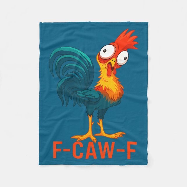 F-caw-f Funny Chicken Humor Quote Rooster Meme _a6 Fleecedecke (Vorderseite)