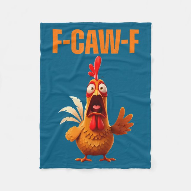 F-caw-f Funny Chicken Humor Quote Rooster Meme  Fleecedecke (Vorderseite)