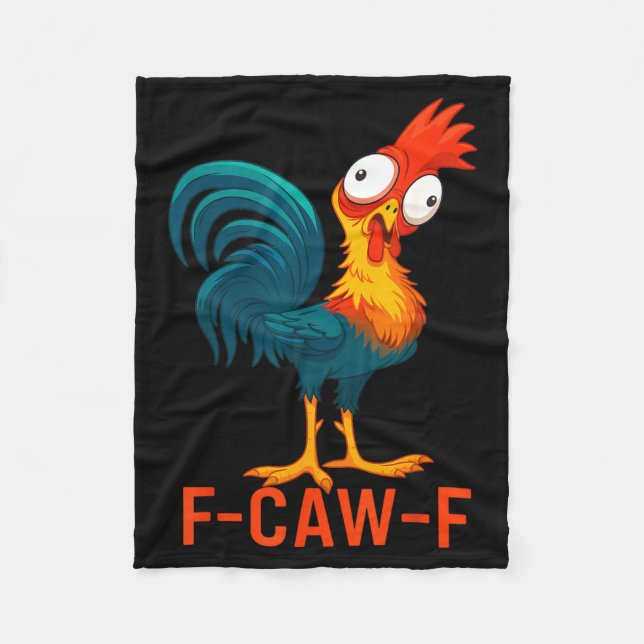 F-caw-f Funny Chicken Humor Quote Rooster Meme  Fleecedecke (Vorderseite)