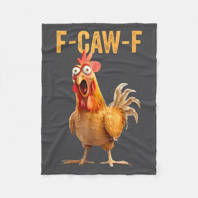 F-caw-f Funny Chicken Humor Quote Rooster Meme  Fleecedecke (Vorderseite)