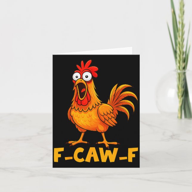 F-caw-f Funny Chicken Humor Quote Rooster Meme Fun Karte (Vorderseite)