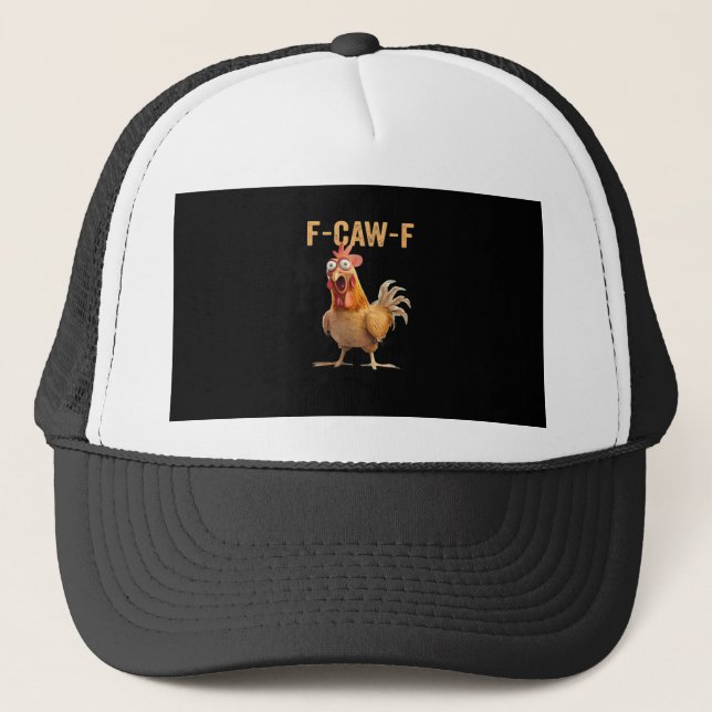 F Caw F Funny Chicken Humor Rooster Meme Classic Truckerkappe (Vorderseite)