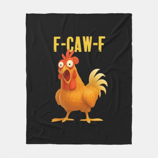 F Caw F Funny Chicken Meme Trendy Modern Style Fleecedecke (Vorderseite)