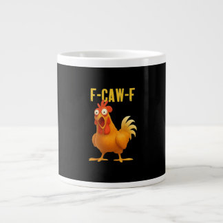 F Caw F Funny Chicken Meme Trendy Modern Style Jumbo-Tasse