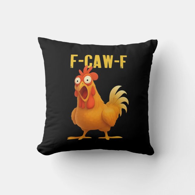 F Caw F Funny Chicken Meme Trendy Modern Style Kissen (Vorderseite)
