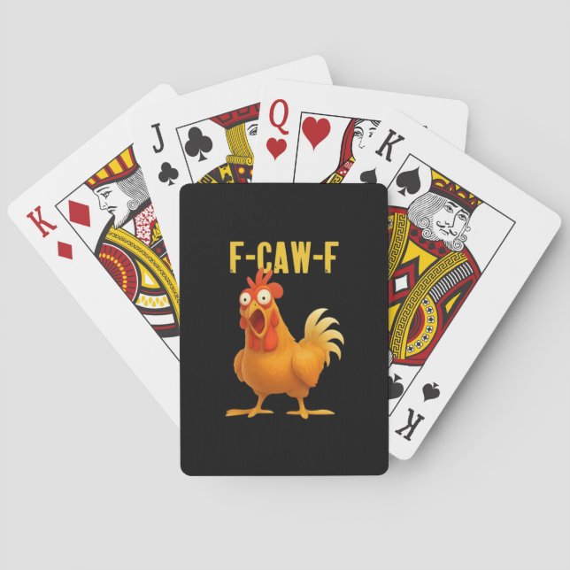 F Caw F Funny Chicken Meme Trendy Modern Style Spielkarten (Rückseite)