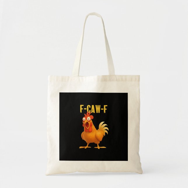 F Caw F Funny Chicken Meme Trendy Modern Style Tragetasche (Vorne)