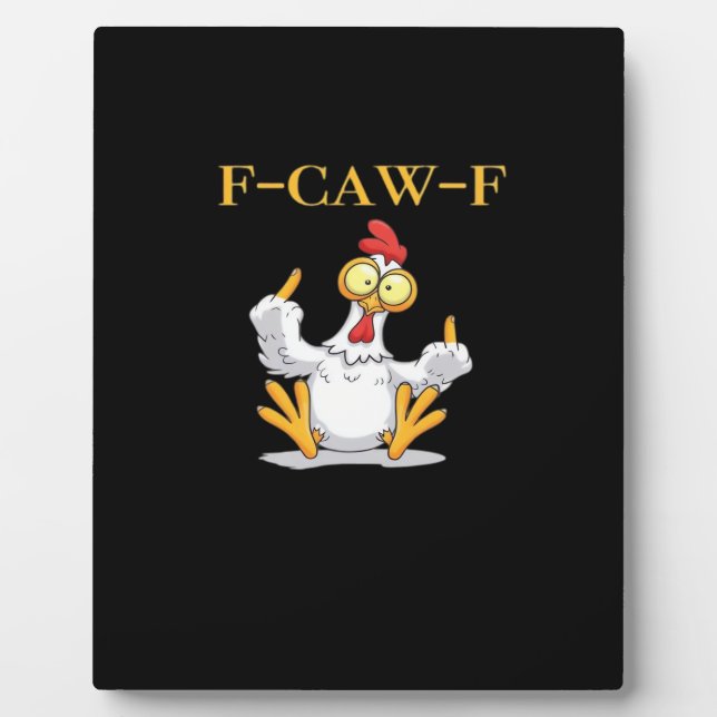 F-Caw-F Funny Chicken Retro Classic Fotoplatte (Vorderseite)