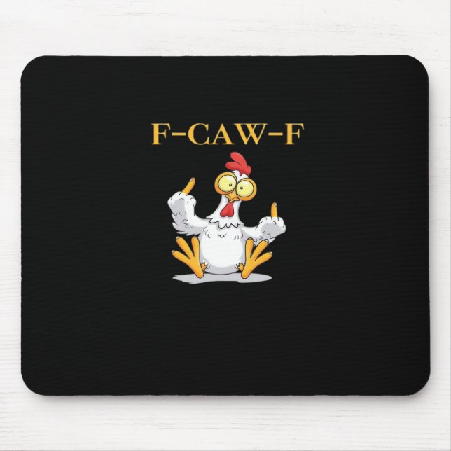 F-Caw-F Funny Chicken Retro Classic Mousepad (Vorne)