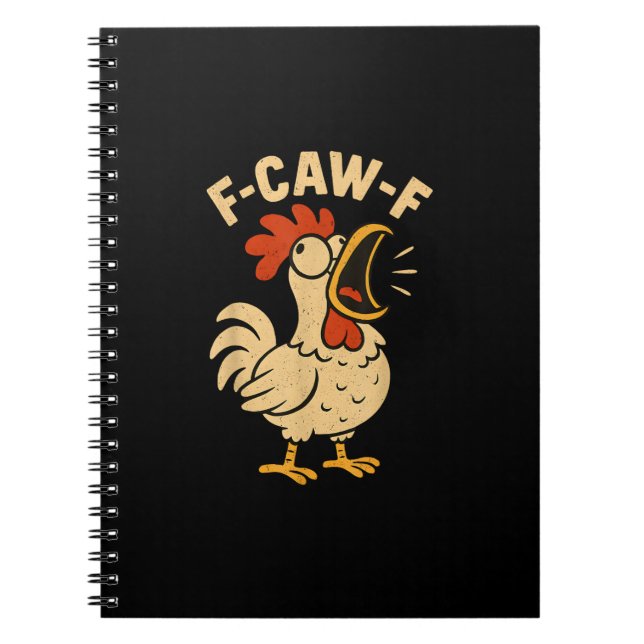 F Caw F Funny Chicken Rooster Men Women Notizblock (Vorderseite)