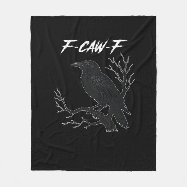 F-Caw-F Funny Crow Aesthetic Casual Fleecedecke (Vorderseite)