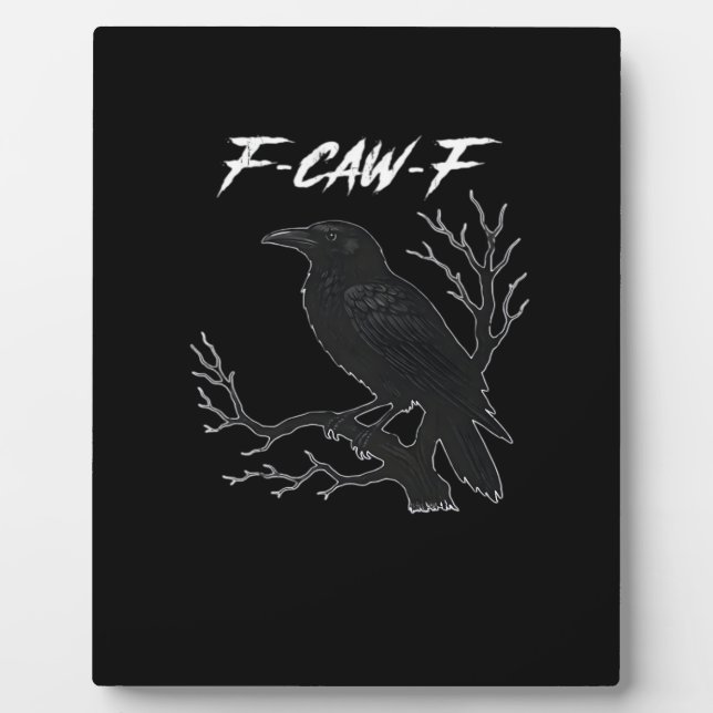 F-Caw-F Funny Crow Aesthetic Casual Fotoplatte (Vorderseite)
