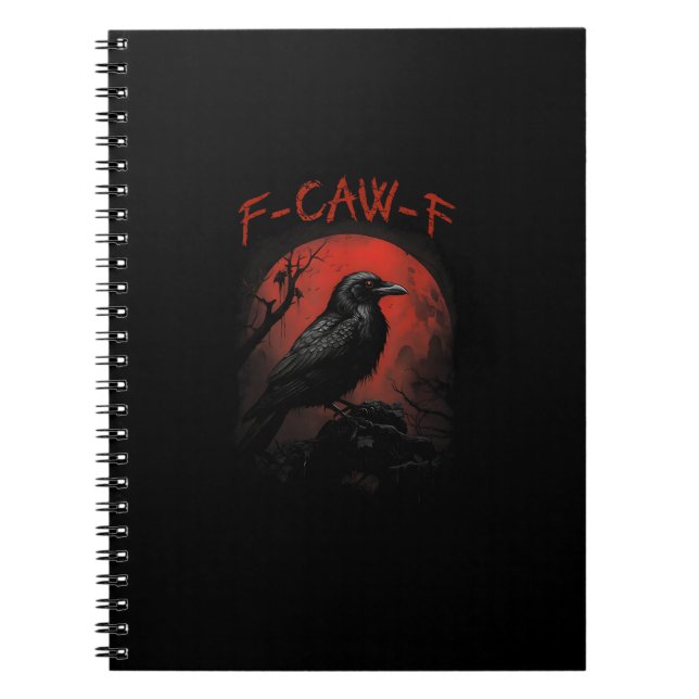 F-Caw-F Funny Crow Blood Moon Gothic Adult Humor Notizblock (Vorderseite)