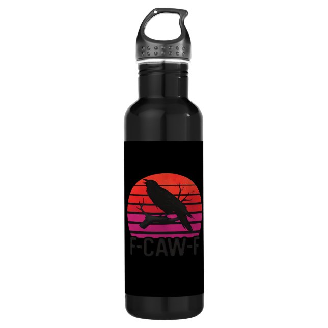 F-Caw-F Funny Crow Classic Minimal Clean Edelstahlflasche (Vorderseite)