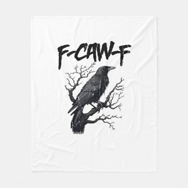 F-Caw-F Funny Crow Essential Cool Unique Fleecedecke (Vorderseite)