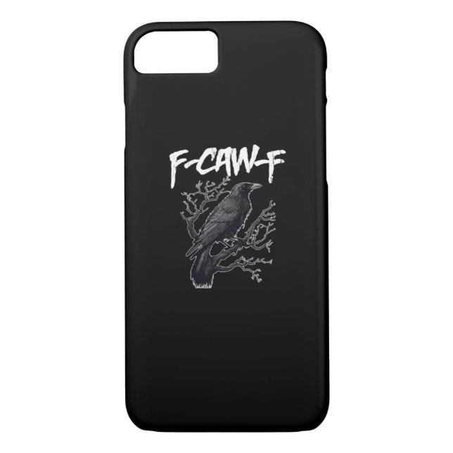 F-Caw-F Funny Crow Minimal Clean Case-Mate iPhone Hülle (Rückseite)
