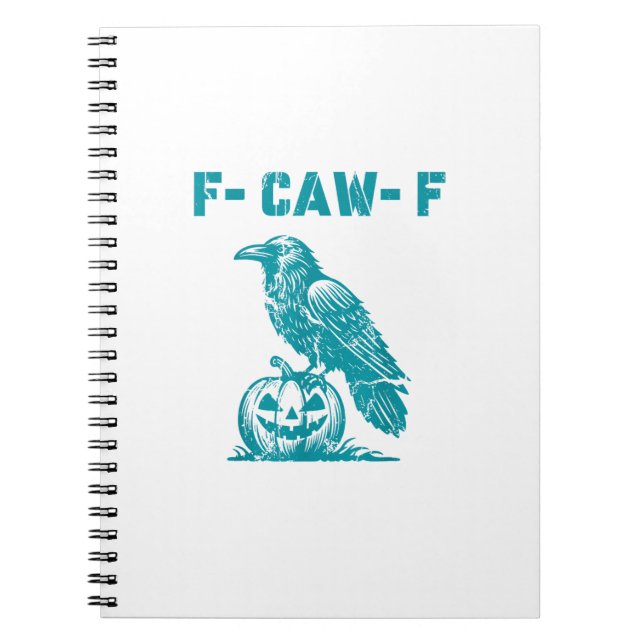 F-Caw-F Funny Raven Gothic Crow Retro Classic Notizblock (Vorderseite)