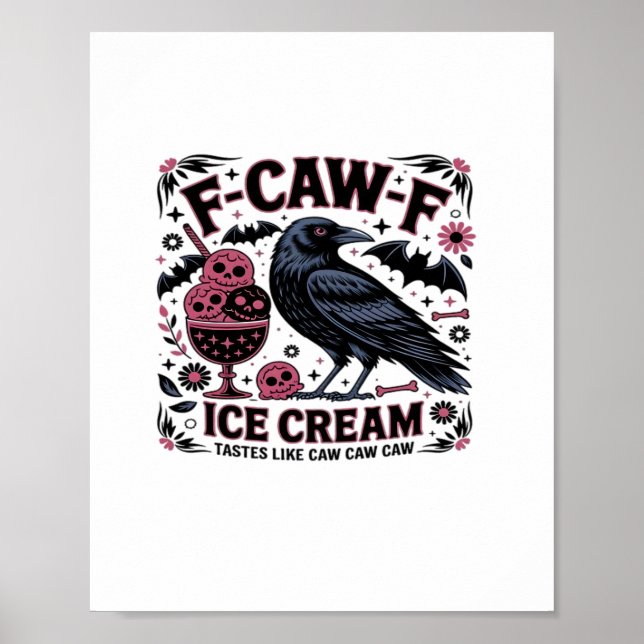 F Caw F Funny Trendy Poster (Vorne)