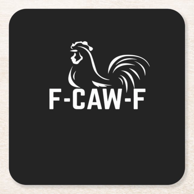 F-Caw-F Funny Wordplay Quote Creative Casual Rechteckiger Pappuntersetzer (Vorderseite)