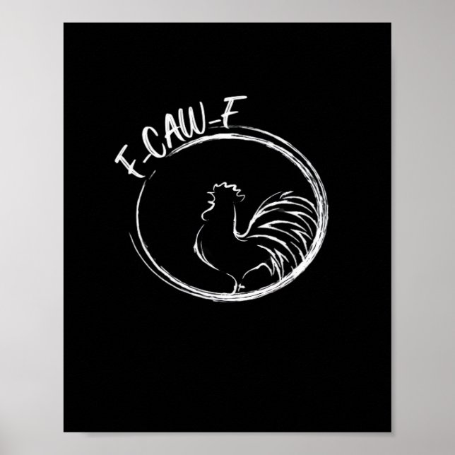 F-Caw-F Funny Wordplay Quote Retro Style Poster (Vorne)