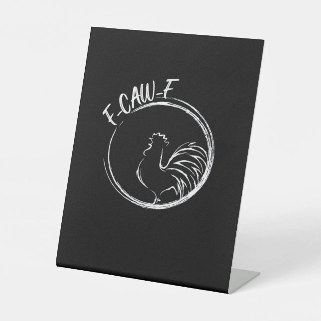 F-Caw-F Funny Wordplay Quote Retro Style Sockelschild (Vorderseite)