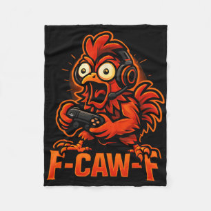F-caw-f Gamer - Lustiger Hahn Gamer _2 Fleecedecke