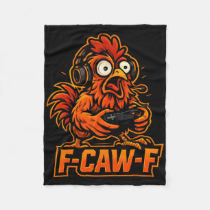 F-caw-f Gamer - Lustiger Hahn Hühner Gaming _3 Fleecedecke