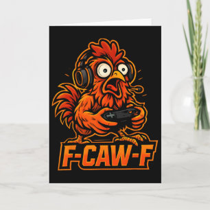 F-caw-f Gamer - Lustiges Huhn-Hahn-Gaming _3 Karte