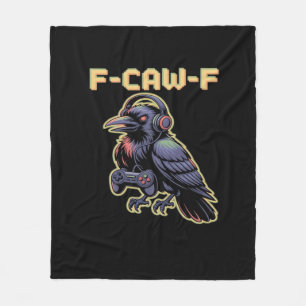 F-Caw-F Gaming-Rabe mit Kopfhörern - Edgy-Stream Fleecedecke
