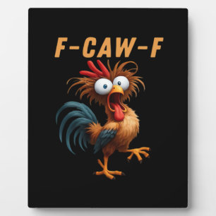 F-Caw-F Gothic Crow Humor Lustig Vintage Stil Fotoplatte